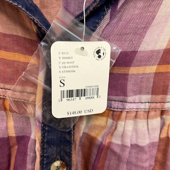 We The Free Purple and Orange Plaid Shirt - Picture 4 of 5